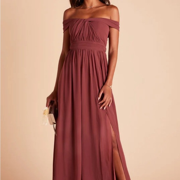 Grace Convertible Dress With Slit (chiffon rosewood, size small) - Picture 10 of 14